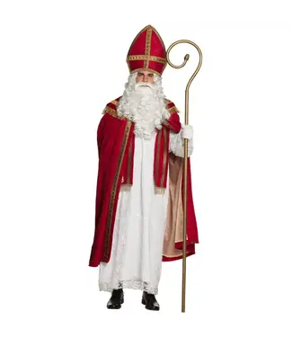 Kostuum Sinterklaas | Maat L/XL | Mijter, stola, mantel met kraag, habijt