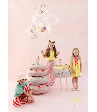 PartyDeco Folieballon Walking Cake | 67x57cm
