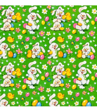 Brauns Cadeaupapier vrolijke konijntjes | 70cmx2m