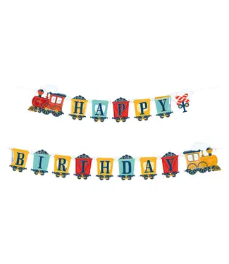 PartyPal Happy Birthday slinger trein Choo Choo | 2,4m | DIY