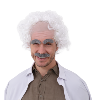 PartyPal Pruik professor wit