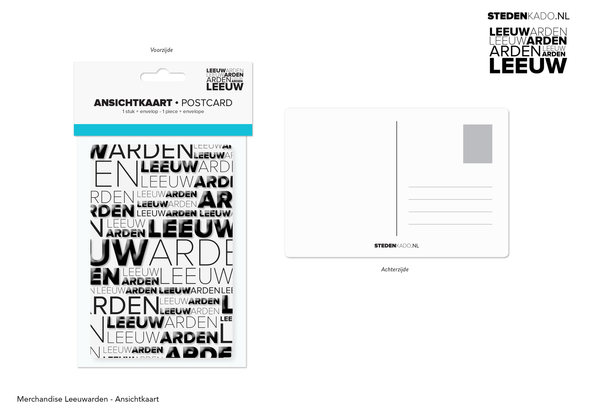 ANSICHTKAART + ENVELOP LEEUWARDEN