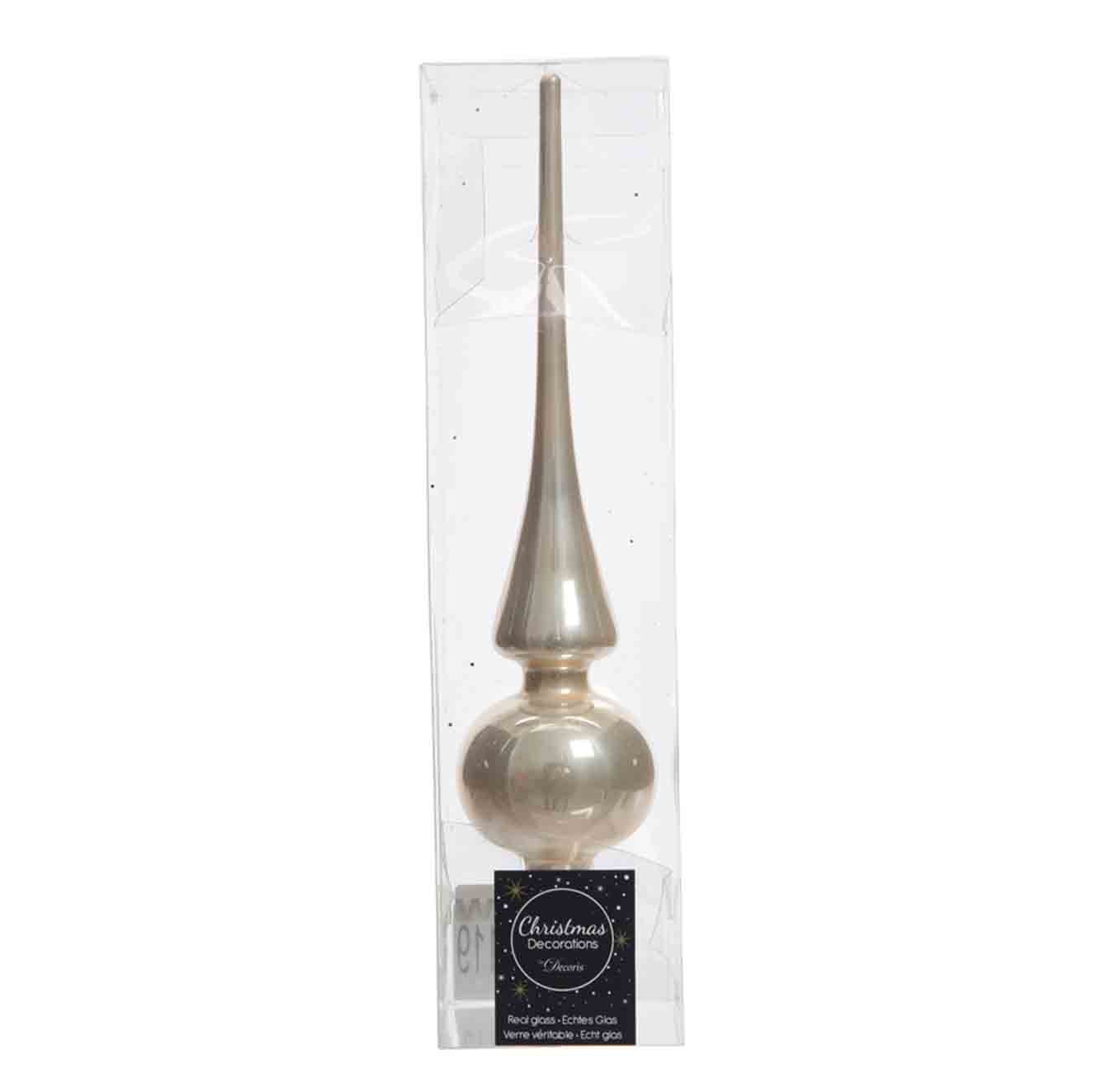 Kerstboompiek van glas | parel | 26cm hoog