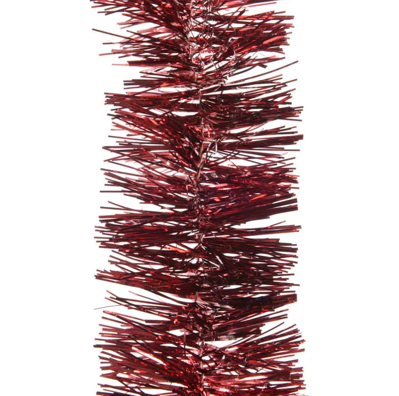 Kerstslinger lametta | glanzend donkerrood | 270cm