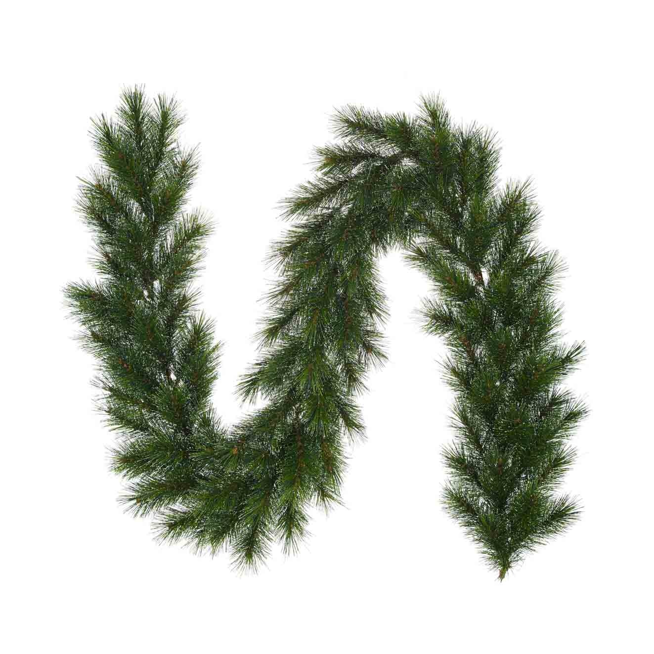 Glendon kerstguirlande | groen met bevroren details | 270cm