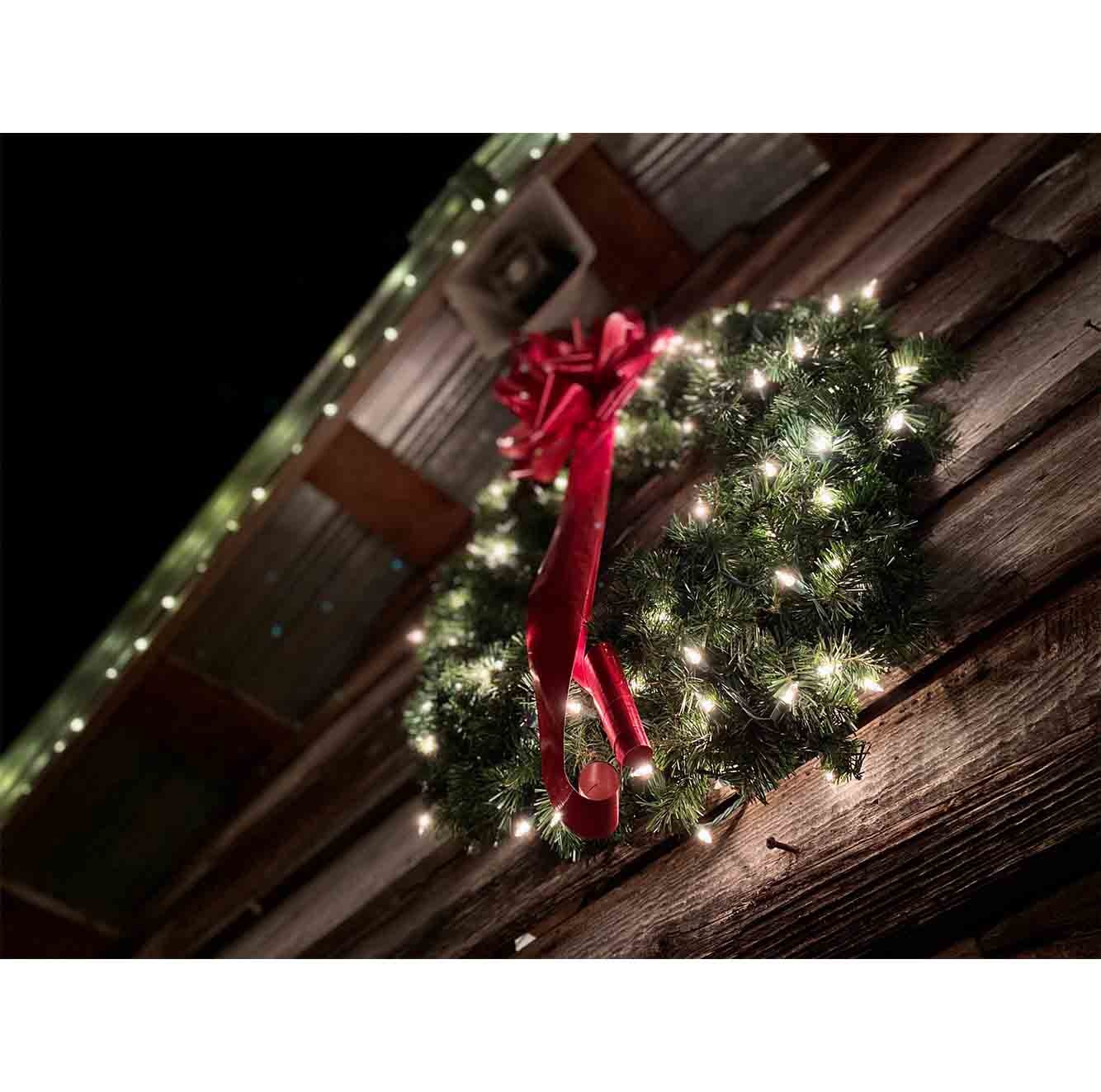 Glendon kerstkrans | groen met bevroren details | 45cm