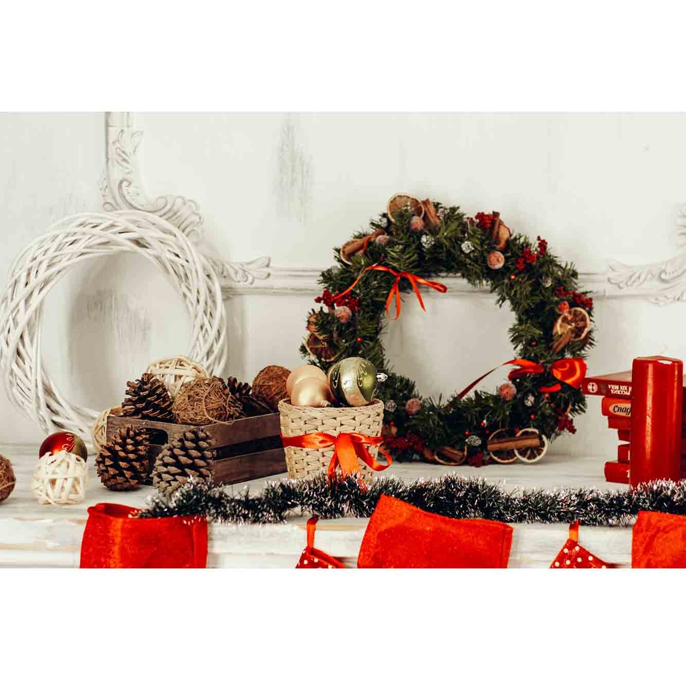 Glendon kerstkrans | groen met bevroren details | 60cm