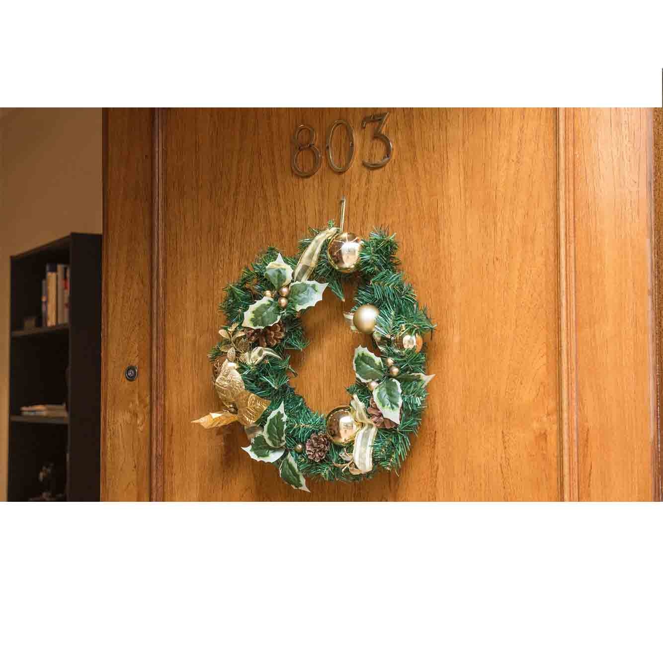 Glendon kerstkrans | groen met bevroren details | 60cm