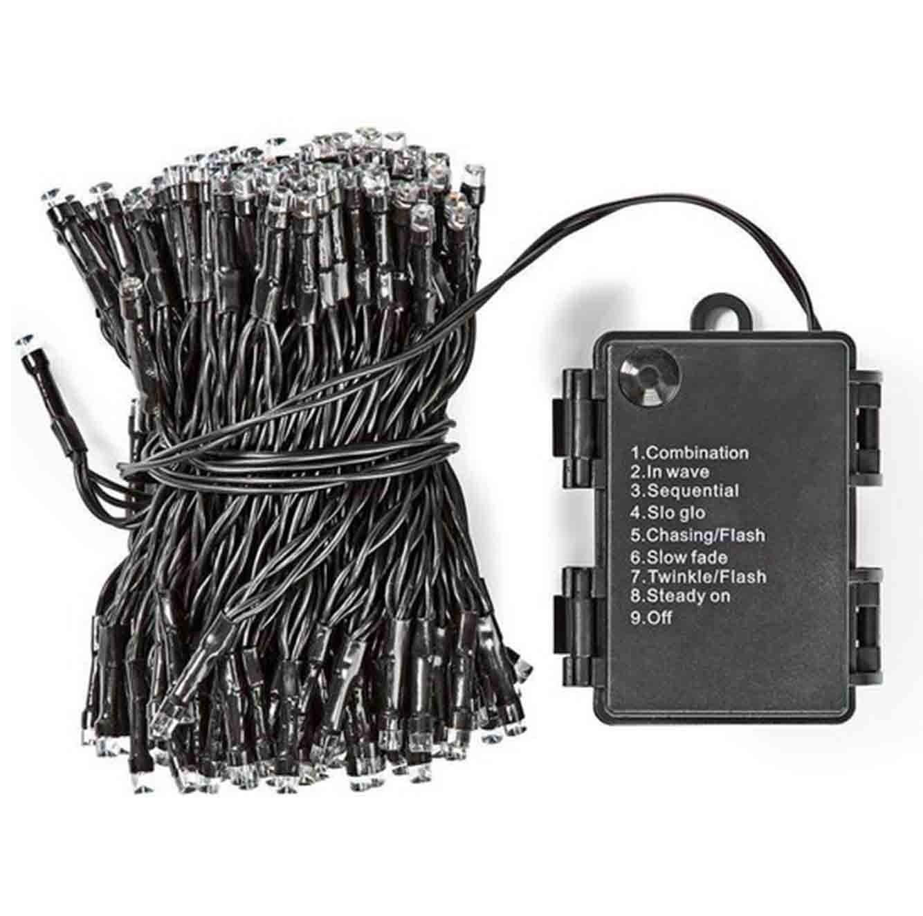 Kerstverlichting op batterijen LED 96 warm wit