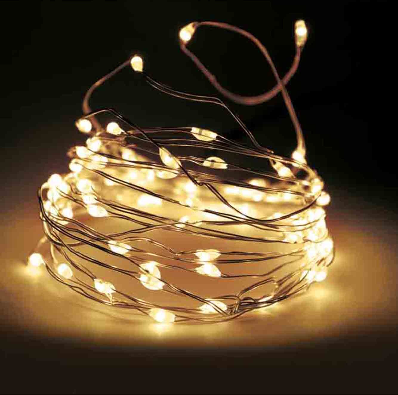 Kerstverlichting zilverdraad | 20 LED lampjes | warm wit | 1 meter