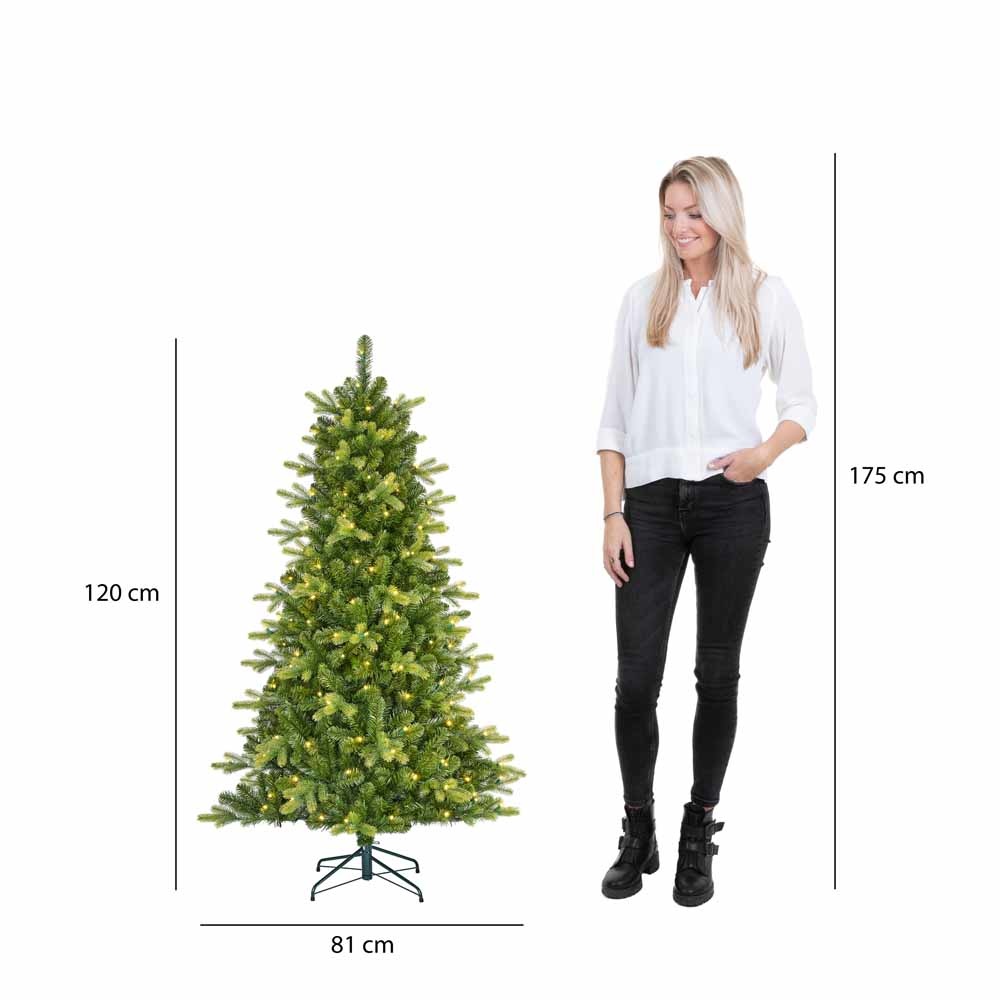 Dayton kunstkerstboom | groen met LED lampjes | 120cm