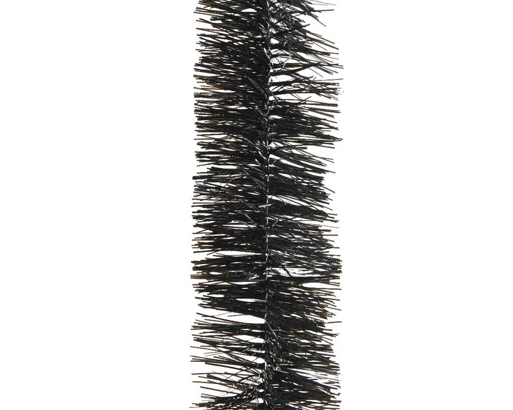 Kerstslinger lametta | glanzend zwart | 270cm