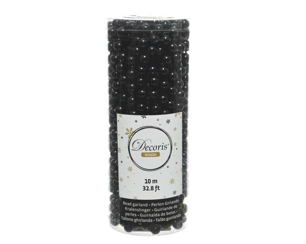 Kralenketting kerstboom | zwart | 10 meter