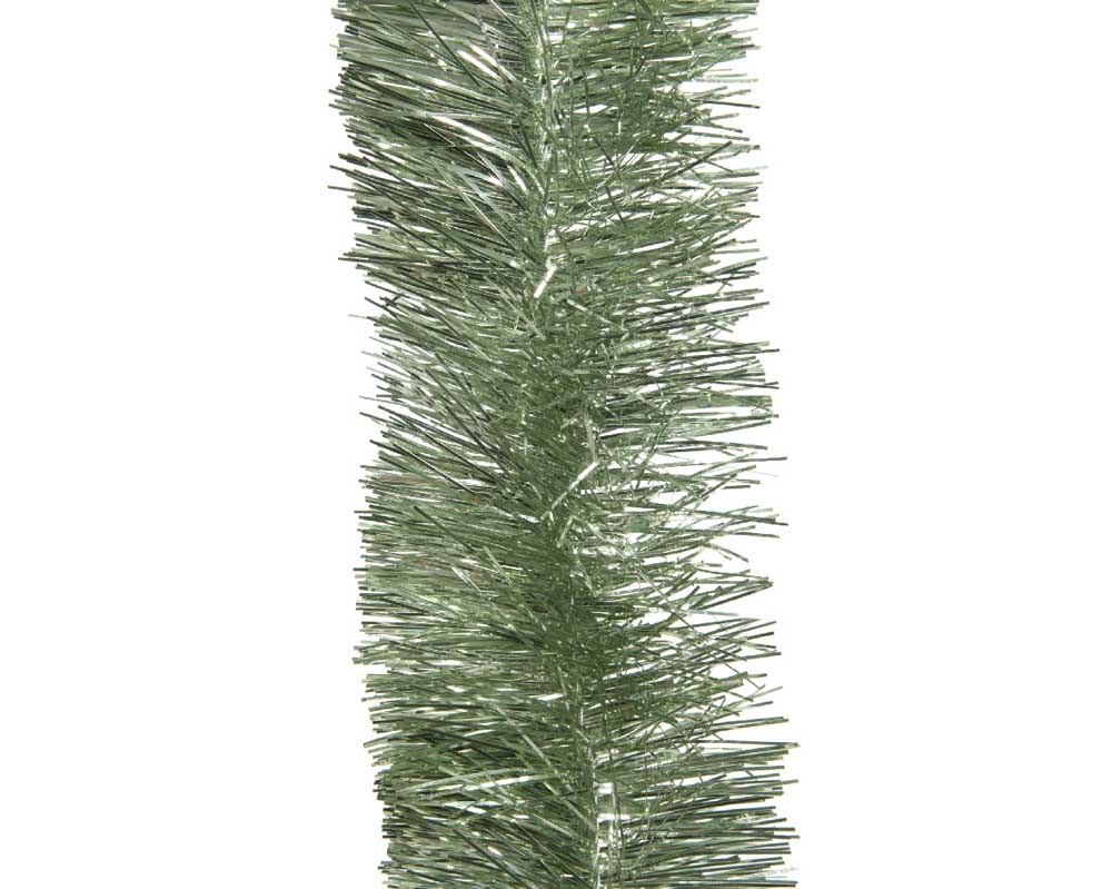 Kerstslinger lametta | glanzend saliegroen | 270cm