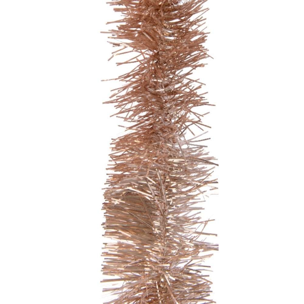 Kerstslinger lametta | glanzend lichtbruin | 270cm