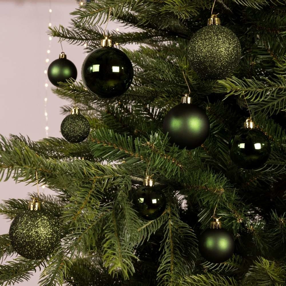 Kerstballen set 30-delig | kunststof/onbreekbaar | zwart | diverse maten