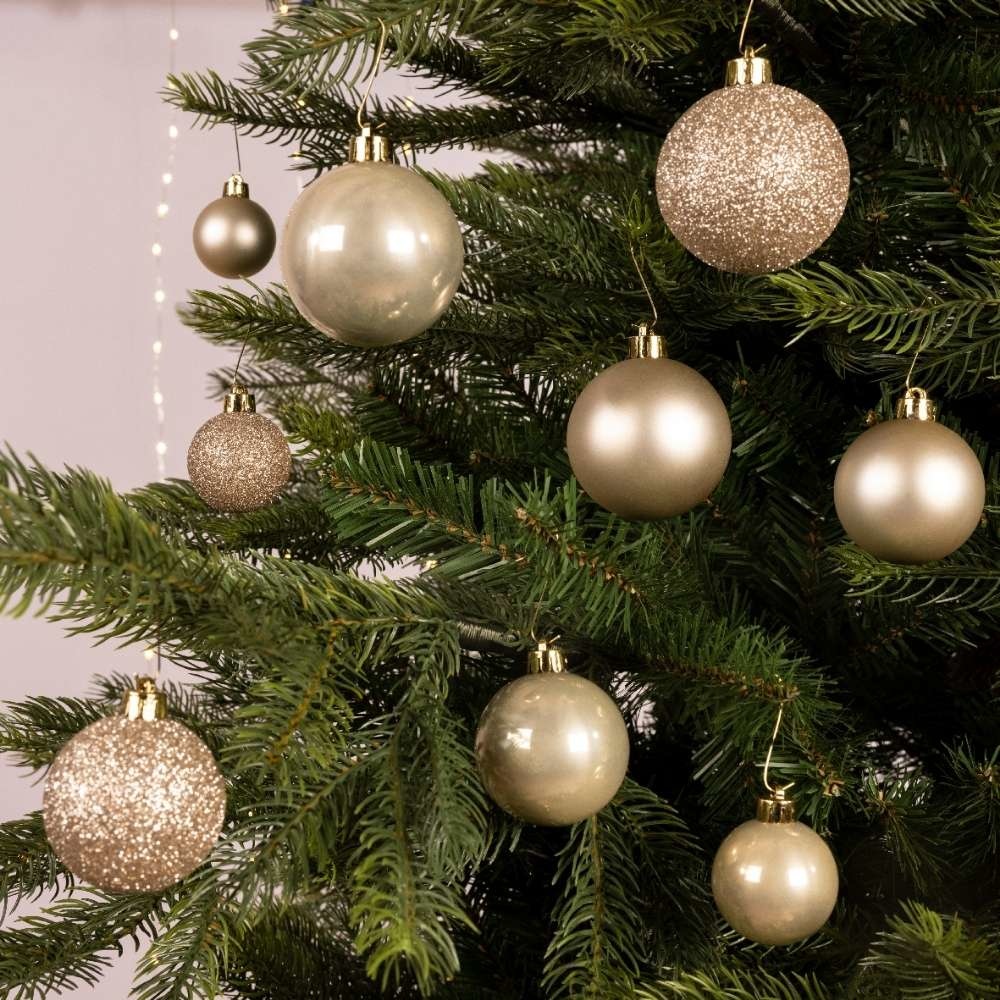 Kerstballen set 30-delig | kunststof/onbreekbaar | parel | diverse maten