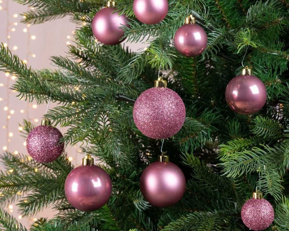 Roze kerstballen