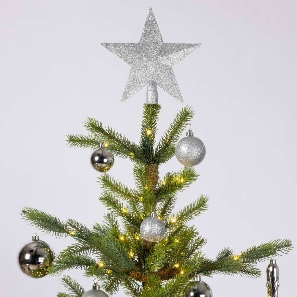 Kerstballen mixbox 33-delig | kunststof/onbreekbaar | zilver | diverse maten