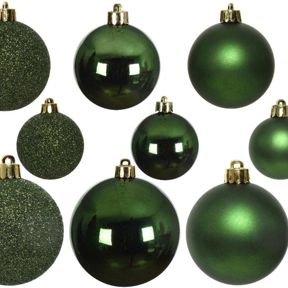 Kerstballen set 42-delig | glas | dennengroen | diverse maten