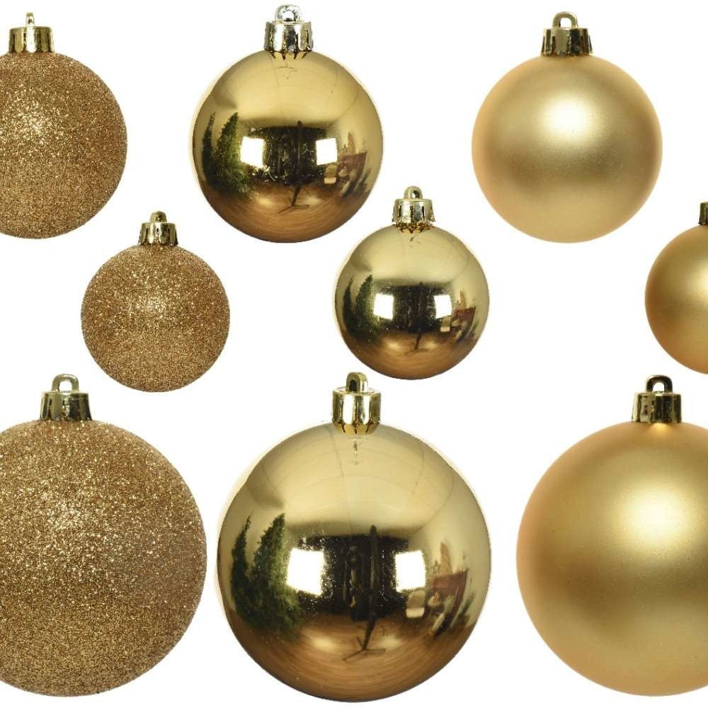 Kerstballen set 42-delig | glas | parel/goud | diverse maten