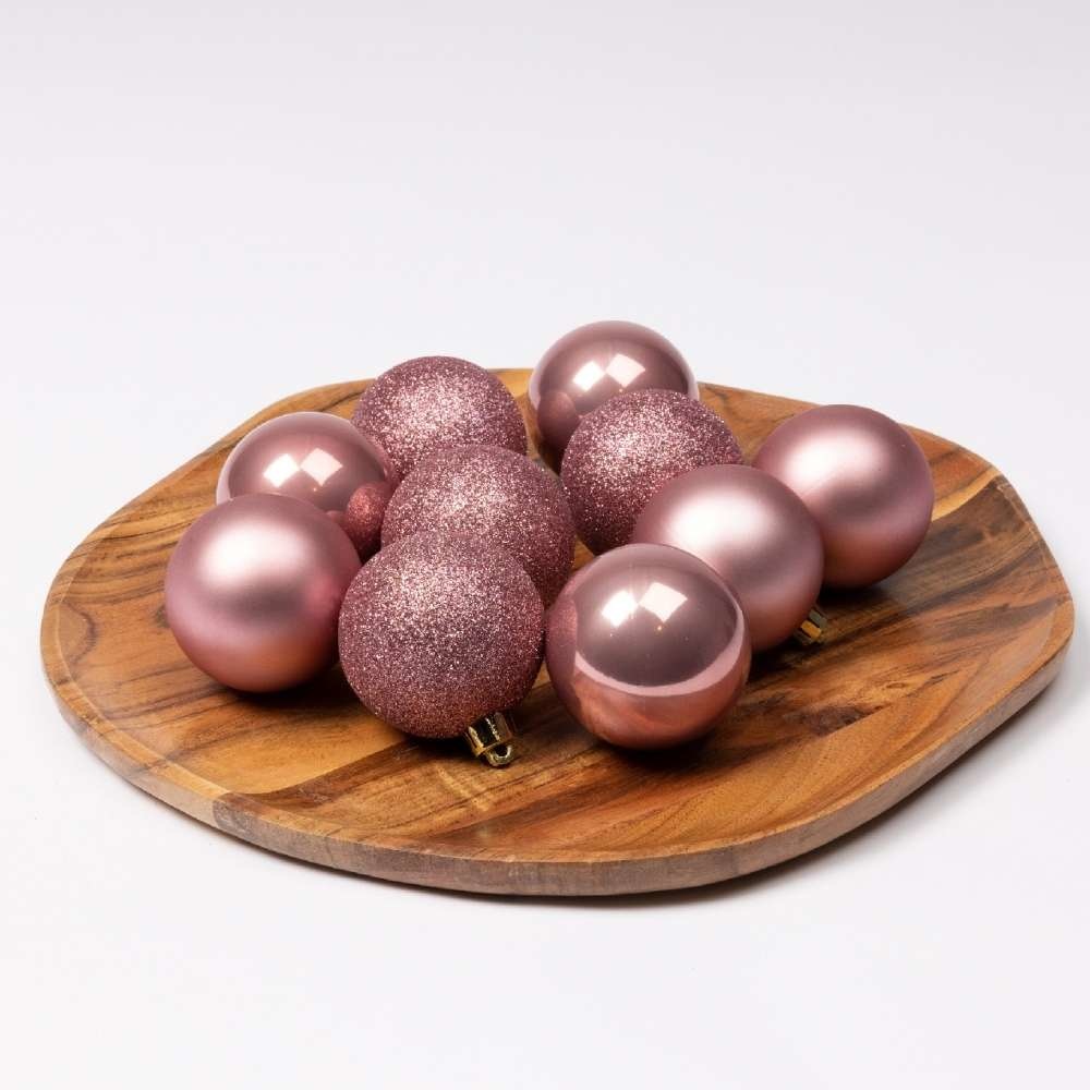 Kerstballen set 42-delig | glas | roze | diverse maten