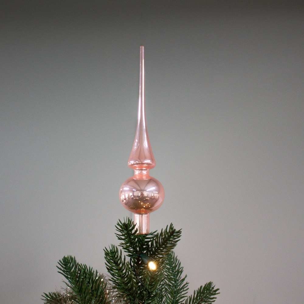 Kerstboompiek van glas | poederroze | 26cm hoog