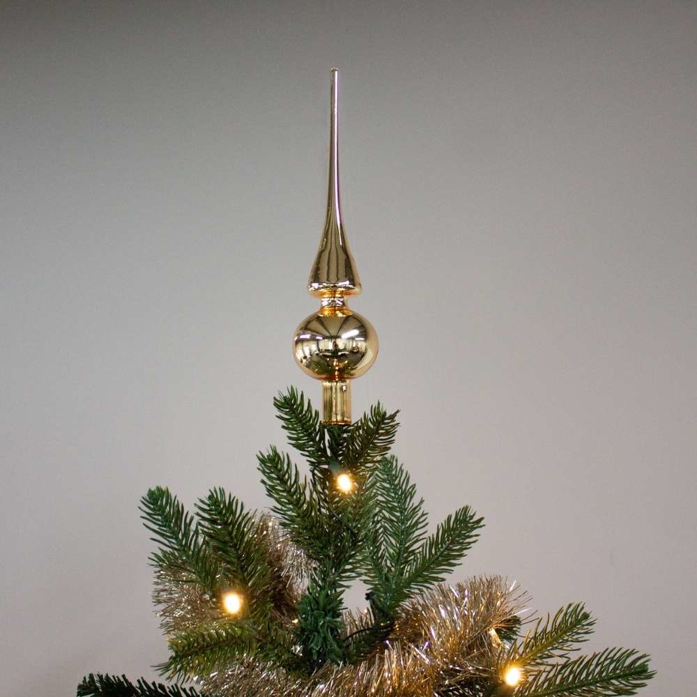 Kerstboompiek van glas | lichtgoud | 26cm hoog