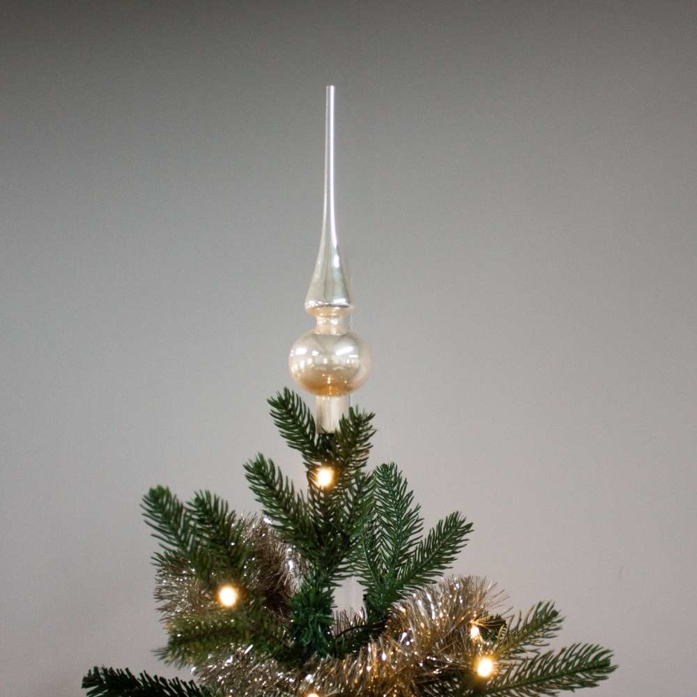 Kerstboompiek van glas | parel | 26cm hoog