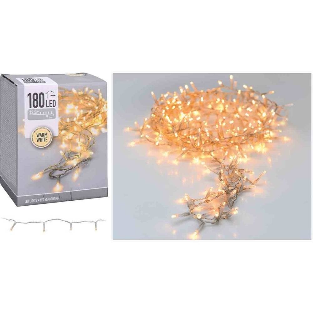 Kerstverlichting transparant snoer | 180 LED lampjes | warm wit | 13,5 meter
