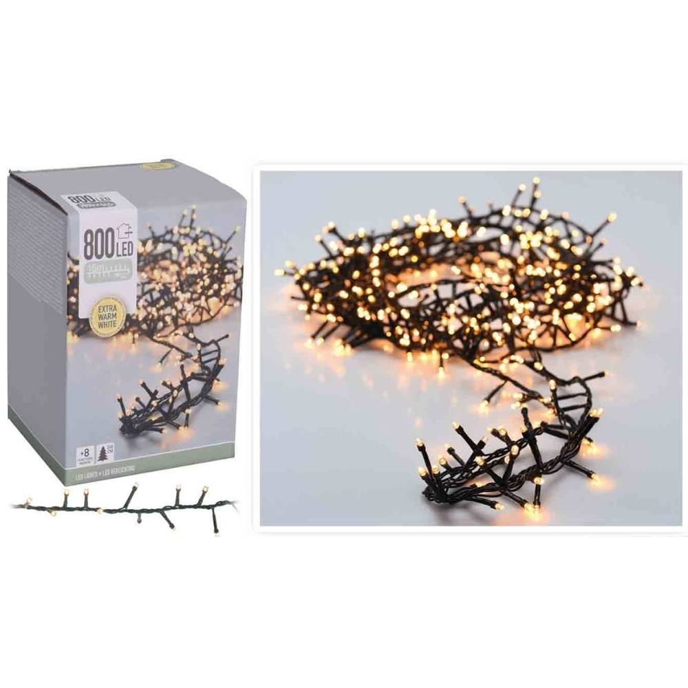 Kerstverlichting micro cluster | 800 LED lampjes | extra warm wit | 16 meter