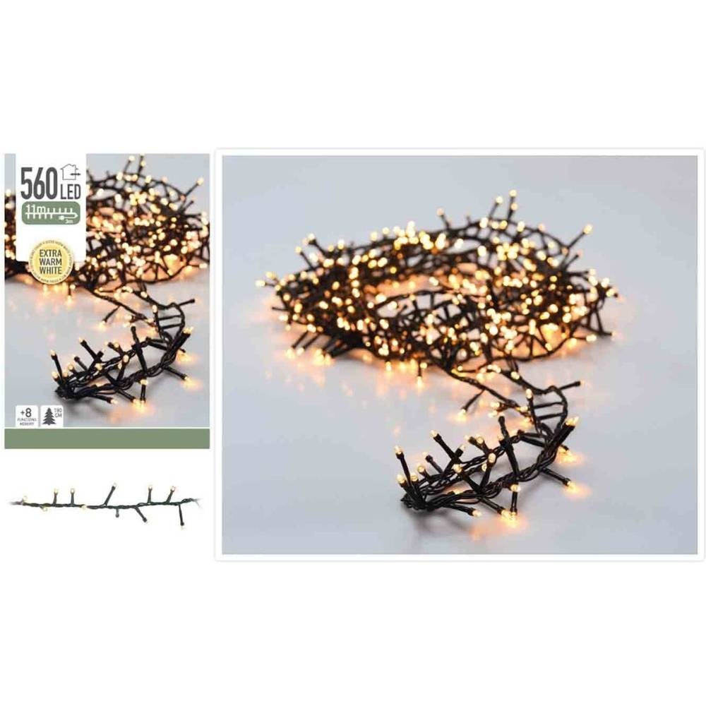 Kerstverlichting micro cluster | 560 LED lampjes | extra warm wit | 11 meter