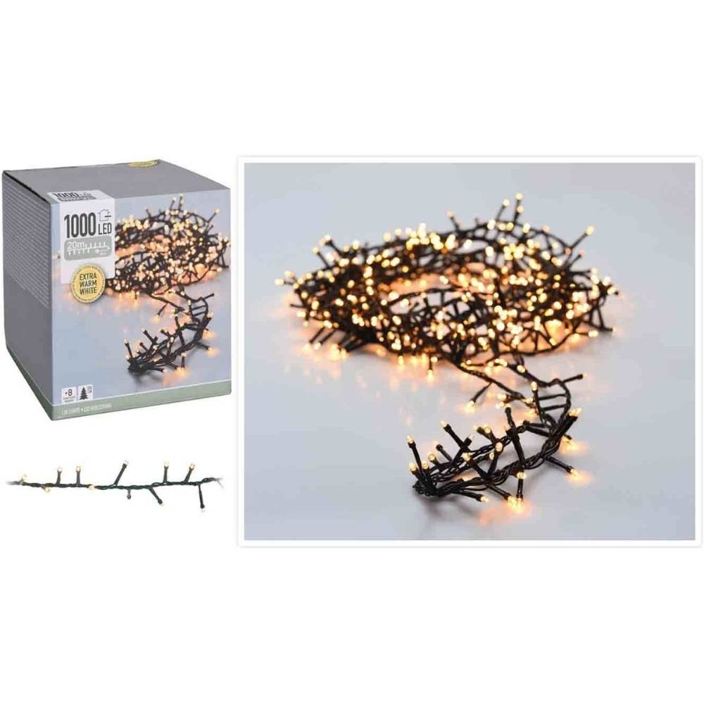 Kerstverlichting micro cluster | 1000 LED lampjes | extra warm wit | 20 meter