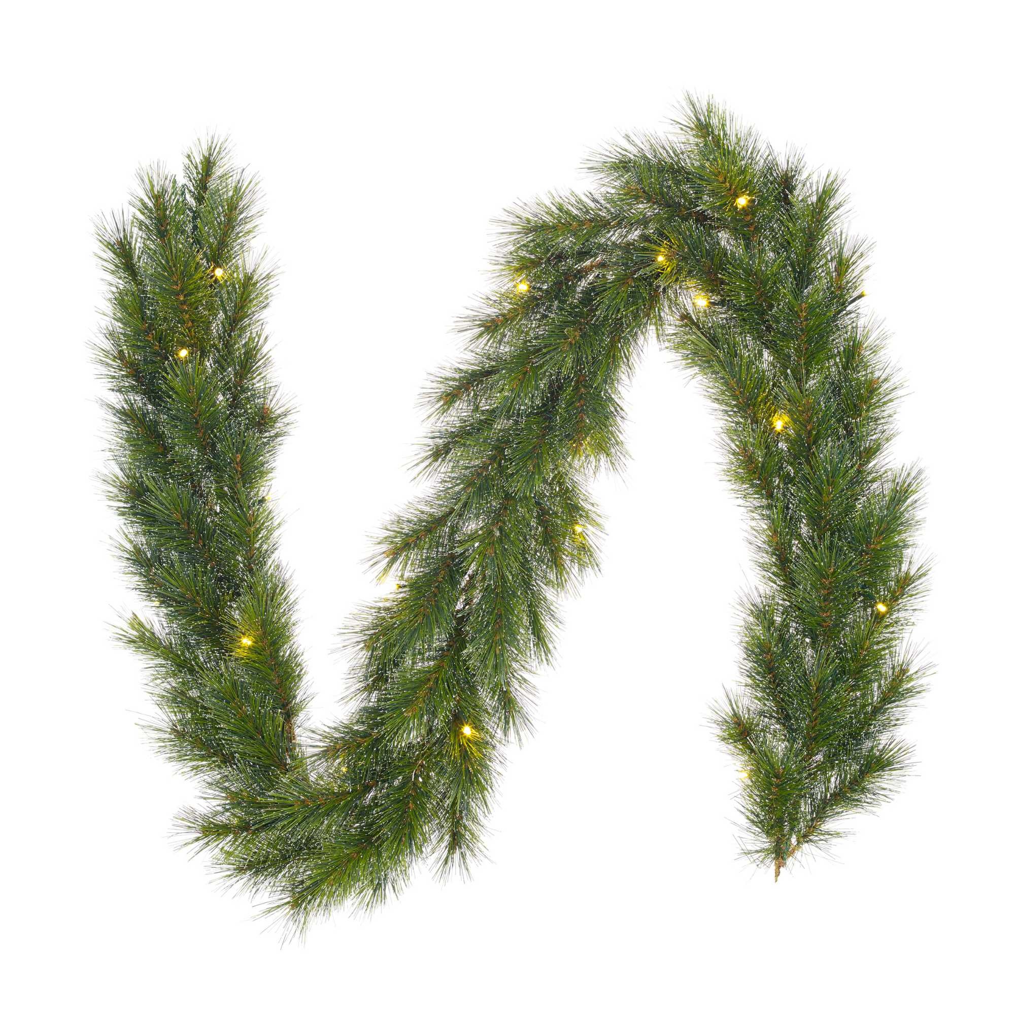 Glendon kerstguirlande | groen met bevroren details & LED lampjes | 180cm