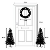 Glendon twee kerstboompjes + krans 90xø45cm | groen met 85 LED lampjes  | set van 3 | voordeur versiering