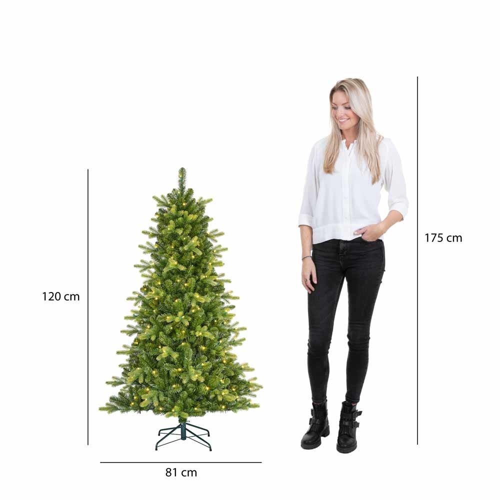 Dayton kunstkerstboom | groen met LED lampjes | 120cm