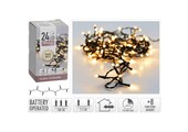 Kerstverlichting op batterijen | 24 LED lampjes | warm wit | 1,8 meter