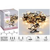 Kerstverlichting op batterijen | 96 LED lampjes | warm wit | 7 meter