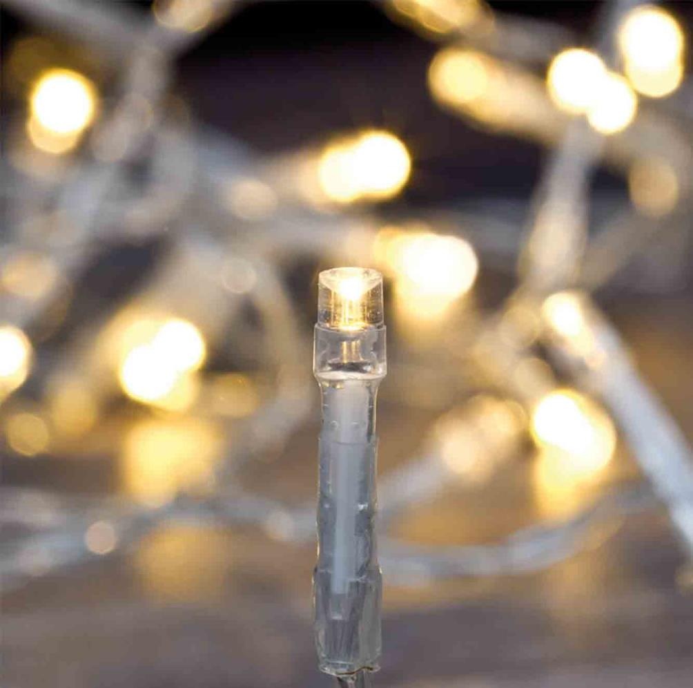 Kerstverlichting transparant snoer | 180 LED lampjes | warm wit | 13,5 meter