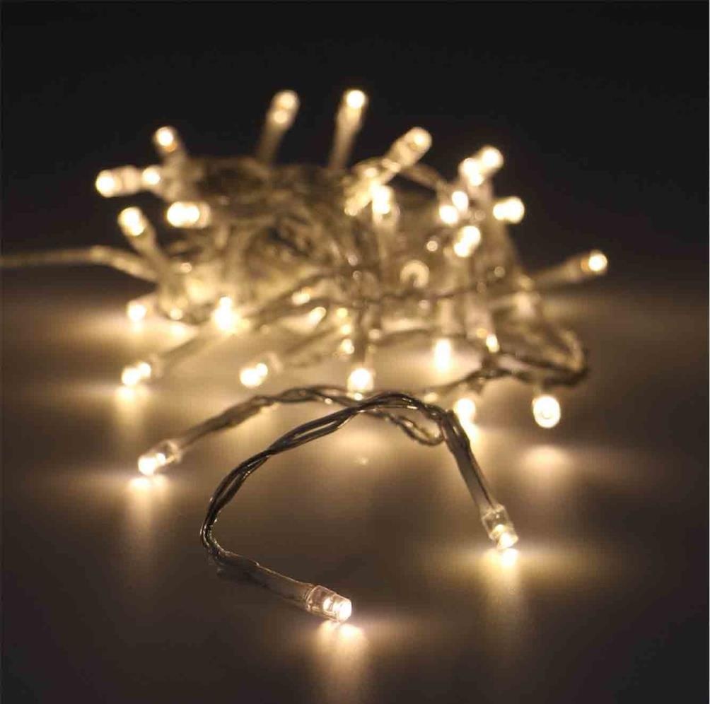 Kerstverlichting transparant snoer | 180 LED lampjes | warm wit | 13,5 meter