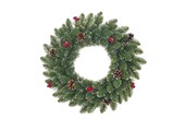 Creston kerstkrans incl. besjes en dennenappels | groen met bevroren details | 60cm