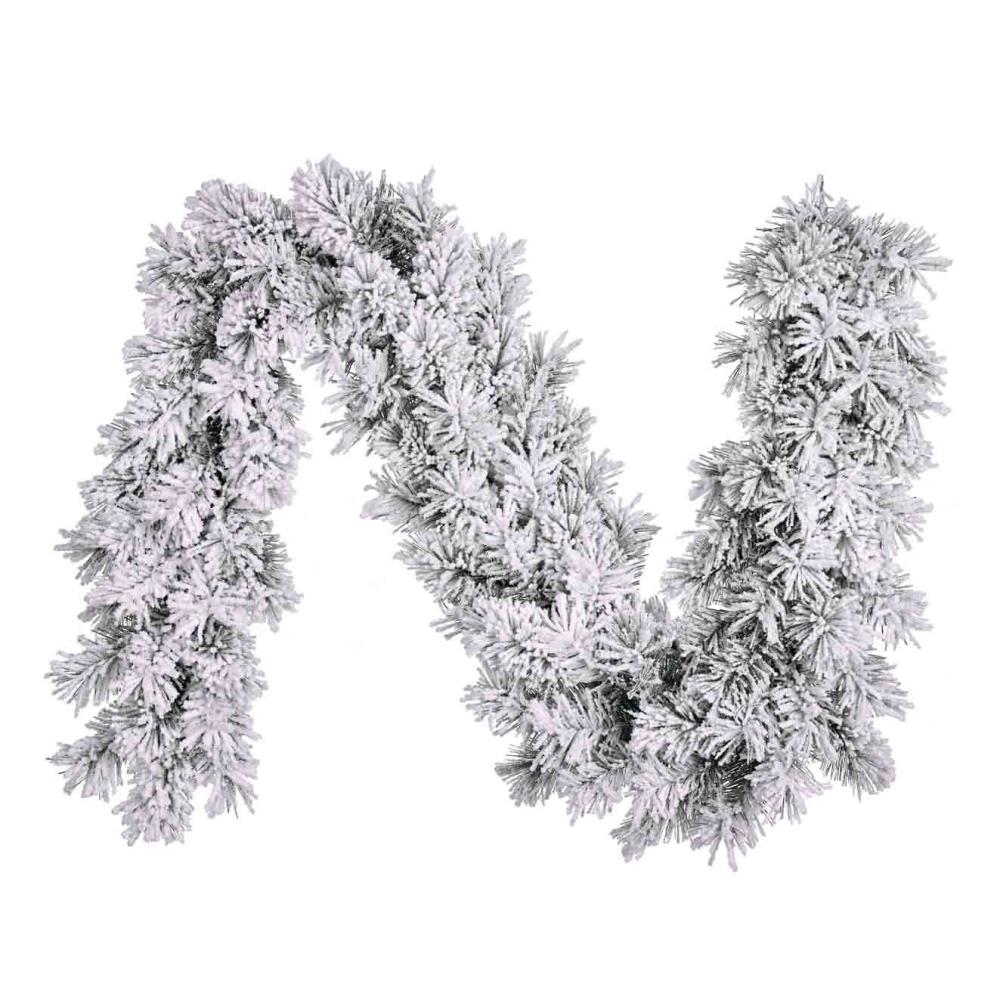 Dinsmore Frosted kerstguirlande | wit/met sneeuw | 180cm