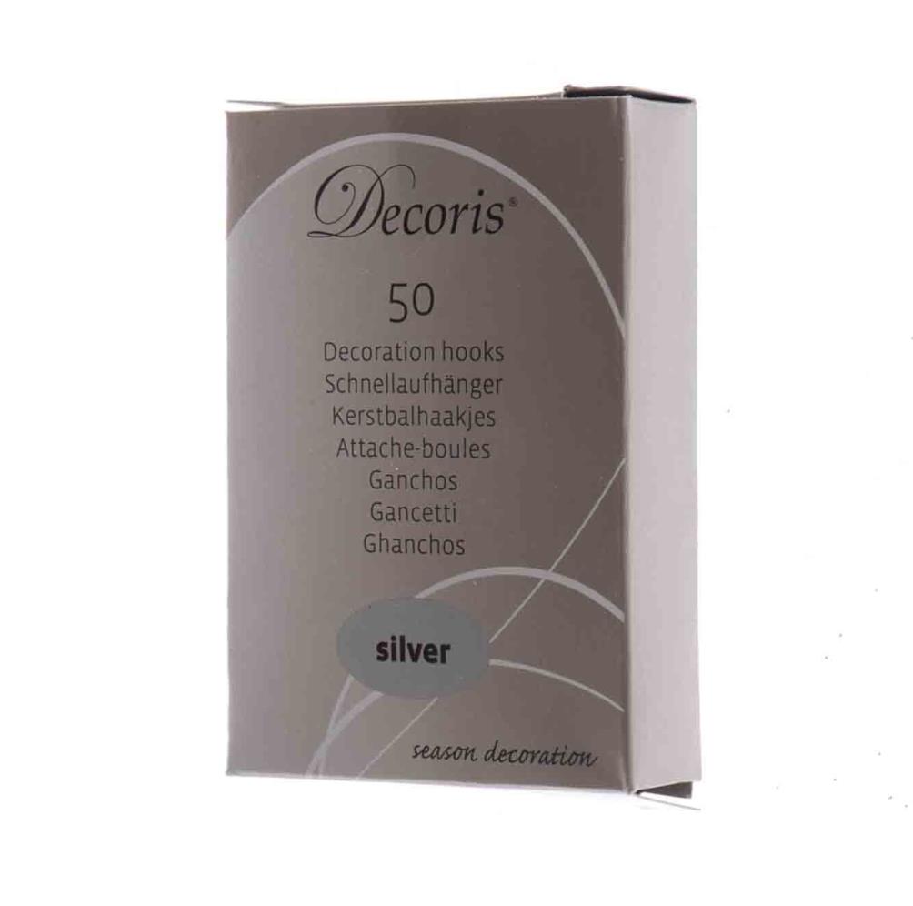 Kerstbalhaakjes | 50 stuks | zilverkleurig