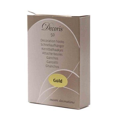 Kerstbalhaakjes | 50 stuks | goudkleurig