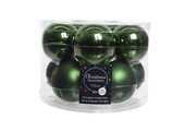 Kerstballen set 10-delig | glas | dennengroen | 6cm