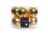 Kerstballen set 10-delig | glas | licht goud | 6cm