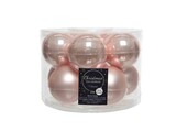 Kerstballen set 10-delig | glas | poederroze | 6cm