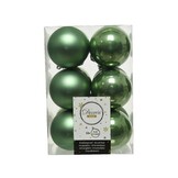 Kerstballen set 12-delig | saliegroen | kunststof/onbreekbaar | 6cm