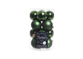 Kerstballen set 16-delig | glas | dennengroen | 3,5cm