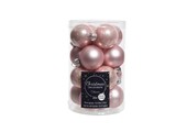 Kerstballen set 16-delig | glas | poederroze | 3,5cm